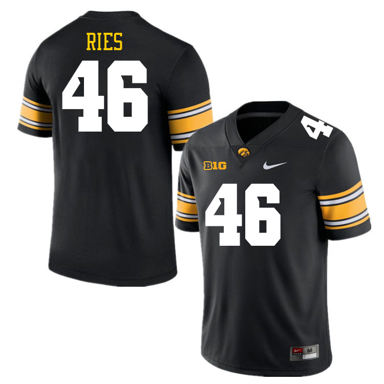 Men #46 Preston Ries Iowa Hawkeyes College Football Jerseys Stitched-Black